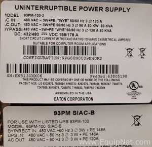 Fonte de Energia  Eaton Corporation 93PM UPS 20-200kW