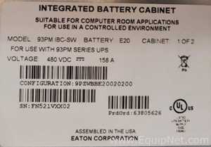 Fonte de Energia  Eaton Corporation 93PM UPS 20-200kW