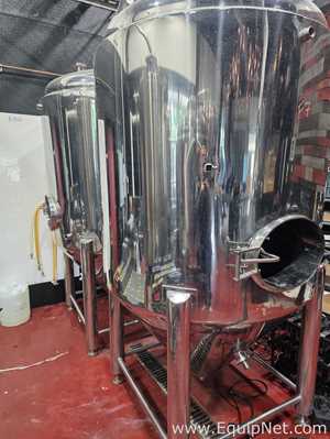 Lot Of Three 15 BBL Capacity Each Stainless Steel Jacketed Cone-bottom Fermentation Tanks