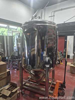 Lot Of Three 15 BBL Capacity Each Stainless Steel Jacketed Cone-bottom Fermentation Tanks