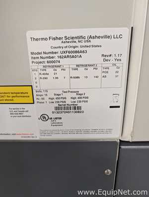 Thermo Fisher Scientific UXF60086A63 Freezer