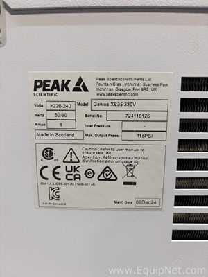 PEAK Scientific Genius XE35 230V Nitrogen Generator