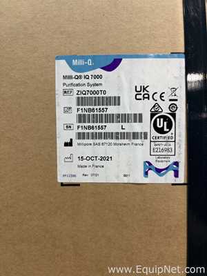 Unused Millipore Milli-Q IQ 7000 Laboratory Water Purification System