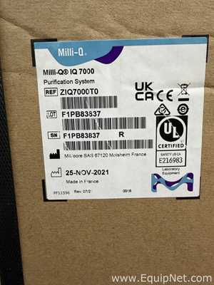 Unused Millipore Milli-Q IQ 7000 Laboratory Water Purification System With Accessories
