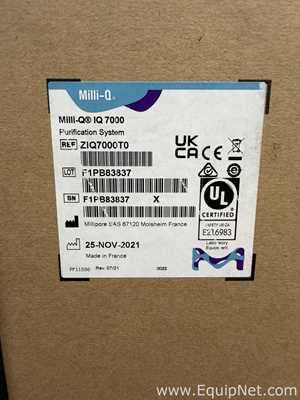 Unused Millipore Milli-Q IQ 7000 Laboratory Water Purification System With Accessories