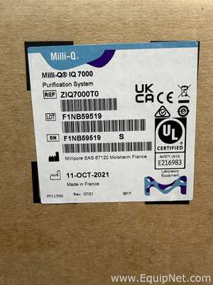 Sistema de Purificación y Destilación de Agua Millipore Milli-Q IQ 7000. Sin usar