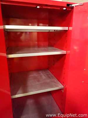 Lote de 2 Gabinetes de Almacenamiento de Inflamables JustRite Requisitos de aire 96 GALS.  96 Galones