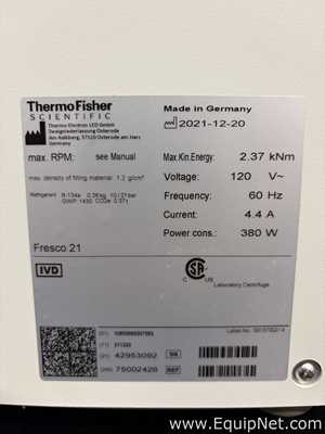 Thermo Scientific Fresco 21 Refrigerated Benchtop Microcentrifuge