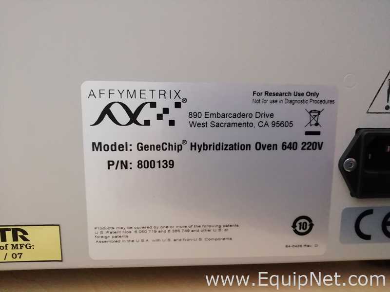Estufa para Laboratórios Affymetrix GeneChip 640