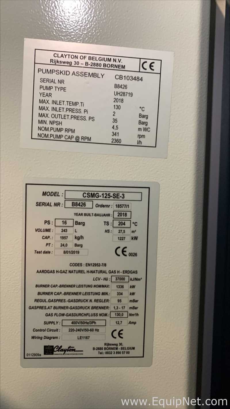Clayton Steam Master CSMG-125-SE-3 Steam Boiler