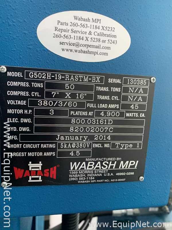 Prensa Wabash G502H-19-RASTM-BX