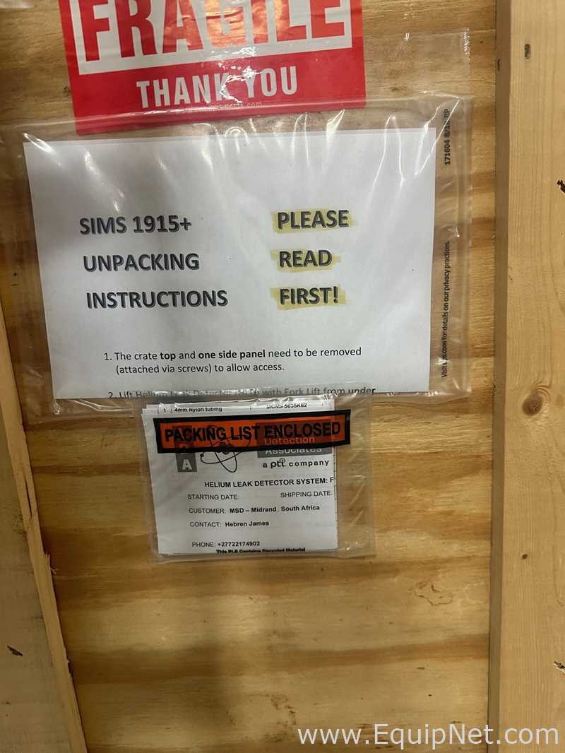 Verificador de Fugas Leak Detection Associates Inc. SIMS1915+. Sin usar