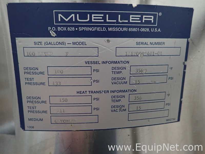 Paul Mueller 100 Liter Mobile Jacketed Mixing Tank - TA-0101