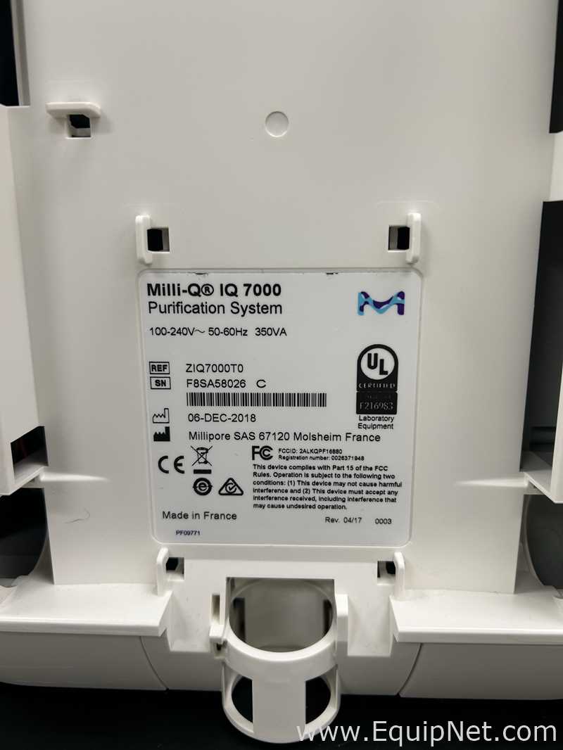 Lote de 2 Sistema de Purificación y Destilación de Agua Millipore IQ 7000