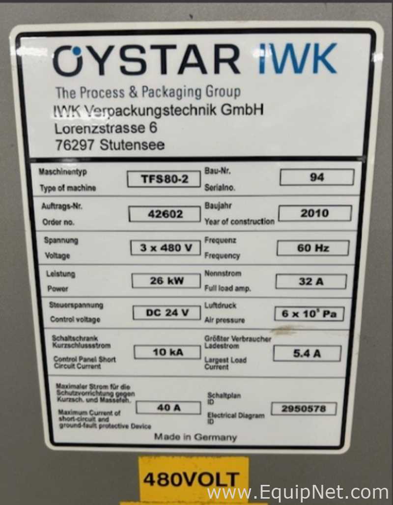 Linha de Envase de Bisnagas Oystar Iwk TSS 80-2