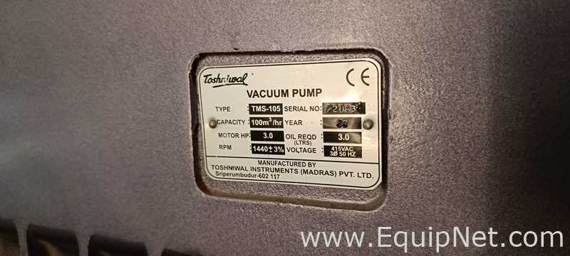 Toshniwal TMS-105 Vacuum System With Two Vacuum Pumps And Tank