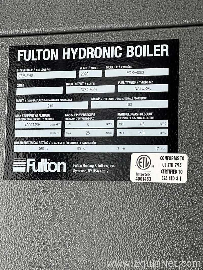 Calentador por Gas, Petróleo, Carbón, Electricidad Fulton Heating Solutions, Inc. EDR+4000