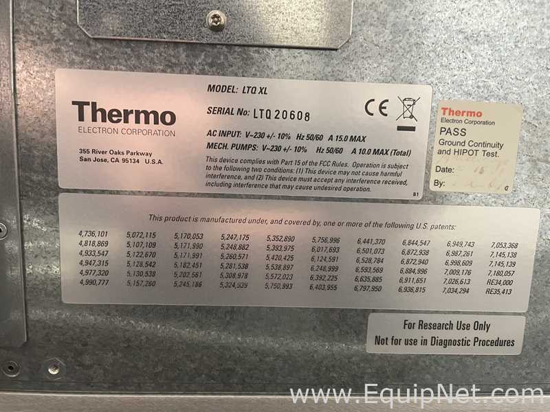 Thermo Electron LTQ XL Mass Spectrometer Agilent 1100 HPLC System