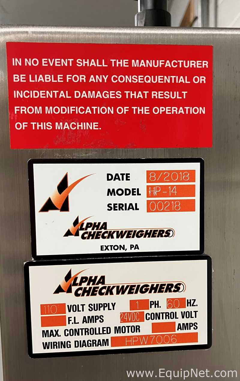 All Fill, Inc. HP-14 Check Weigher