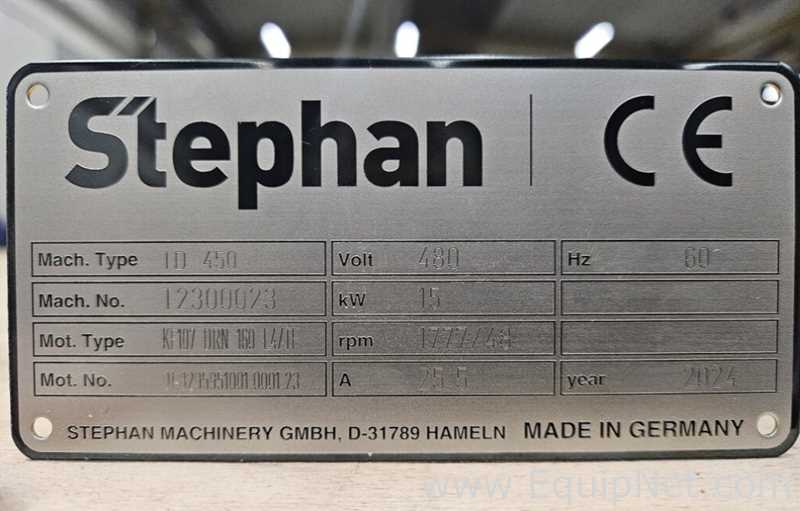 Trocador de Calor/Condensador Stephan Machinery GmbH TD 450. Sem Uso