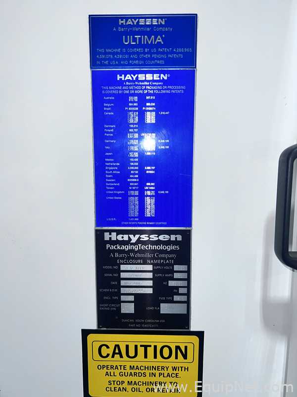 Máquina Vertical Formadora, Llenadora y Selladora  Hayssen Packaging Technologies ST ULTIMA 12-16