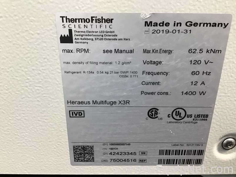 Centrífuga para Laboratórios Thermo Fisher Scientific Heraeus Multifuge X3R