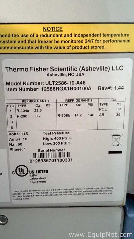 Thermo Fisher ULT2586-10-A48 Revco Ultima Plus Ultra-Low Temperature Freezer