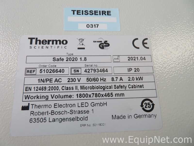 Cabina de Seguridad Biológica Thermo Scientific Safe 2020 1.8