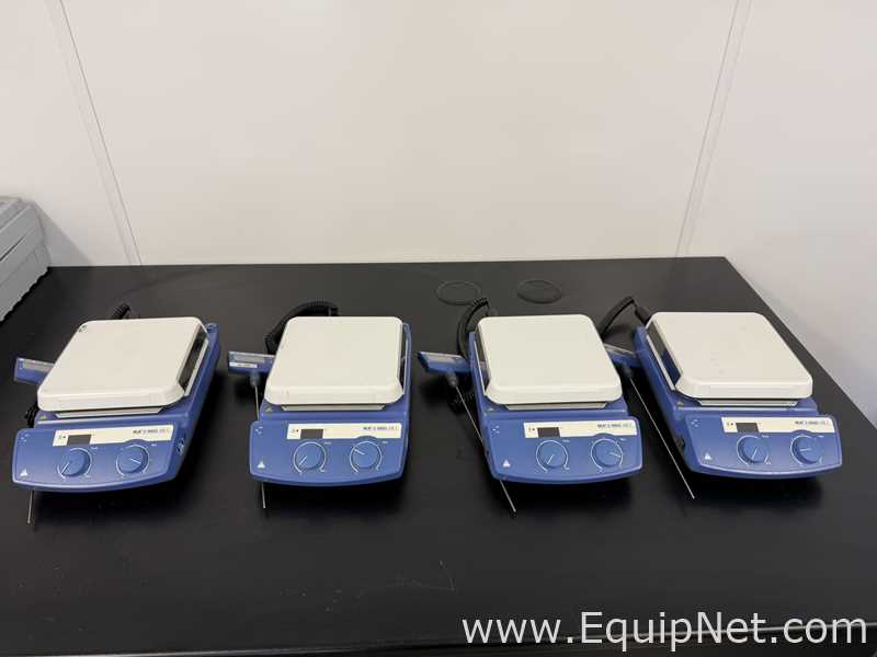 Lot of 4 IKA C-MAG HS 7 Hot Plate Stirrer with ETS-D5 Temperature Controller