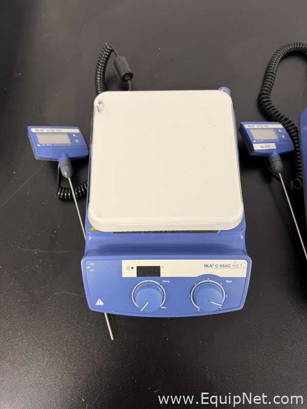 Lot of 4 IKA C-MAG HS 7 Hot Plate Stirrer with ETS-D5 Temperature Controller