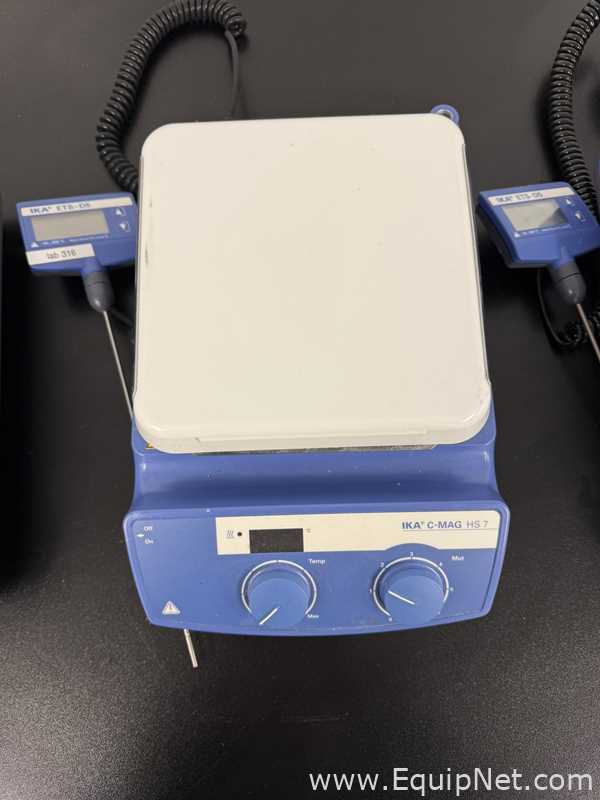 Lot of 4 IKA C-MAG HS 7 Hot Plate Stirrer with ETS-D5 Temperature Controller