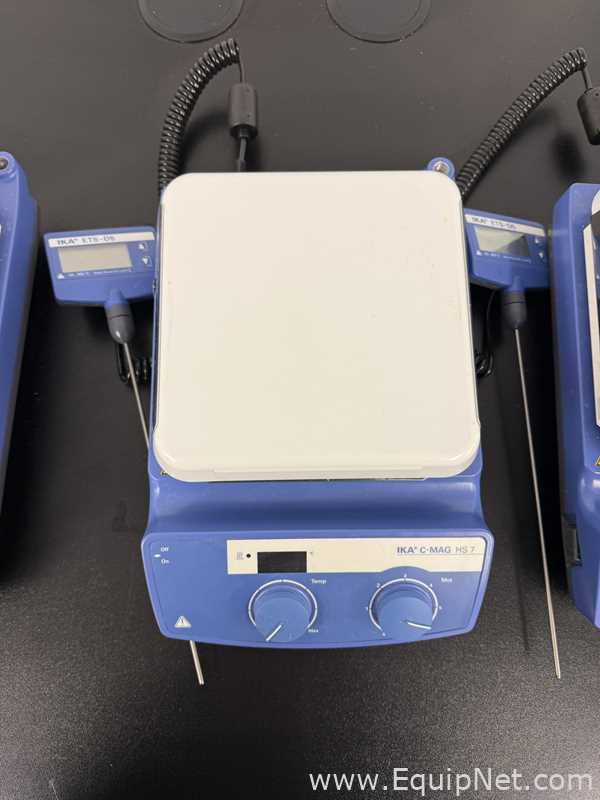 Lot of 4 IKA C-MAG HS 7 Hot Plate Stirrer with ETS-D5 Temperature Controller