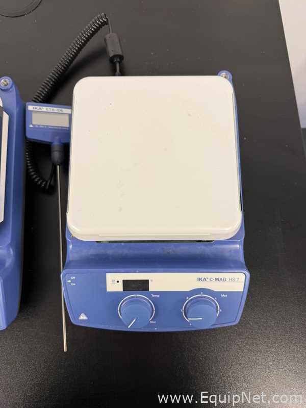 Lot of 4 IKA C-MAG HS 7 Hot Plate Stirrer with ETS-D5 Temperature Controller