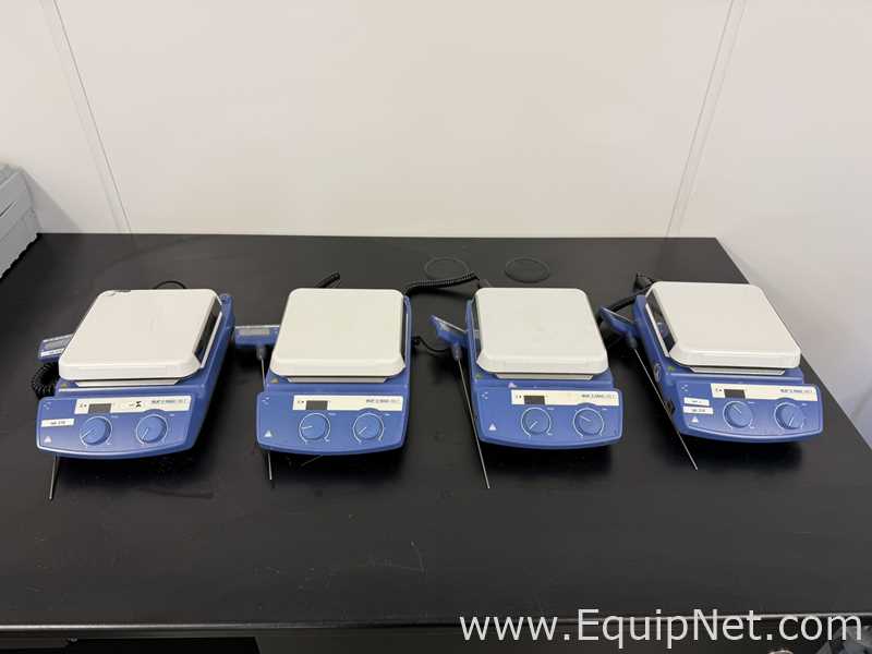 Lot of 4 IKA C-MAG HS 7 Hot Plate Stirrer with ETS-D5 Temperature Controller