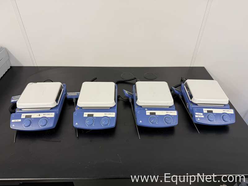Lot of 4 IKA C-MAG HS 7 Hot Plate Stirrer with ETS-D5 Temperature Controller