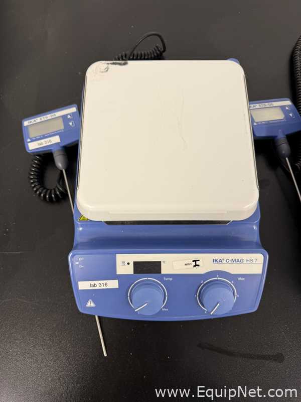 Lot of 4 IKA C-MAG HS 7 Hot Plate Stirrer with ETS-D5 Temperature Controller