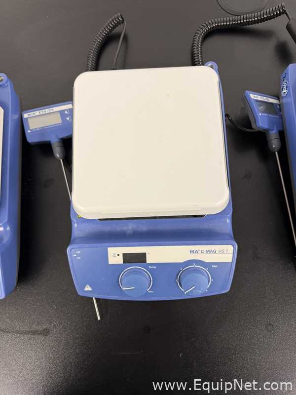 Lot of 4 IKA C-MAG HS 7 Hot Plate Stirrer with ETS-D5 Temperature Controller