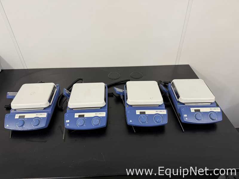Lot of 4 IKA C-MAG HS 7 Hot Plate Stirrer with ETS-D5 Temperature Controller