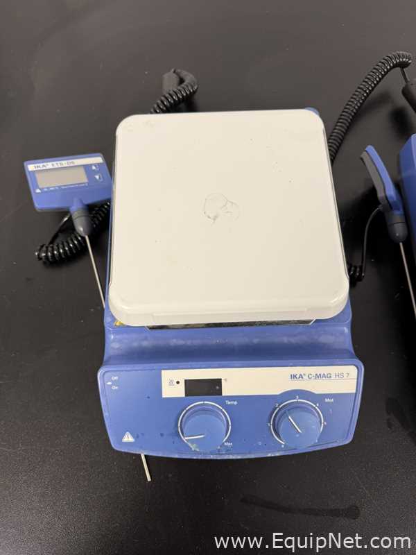 Lot of 4 IKA C-MAG HS 7 Hot Plate Stirrer with ETS-D5 Temperature Controller