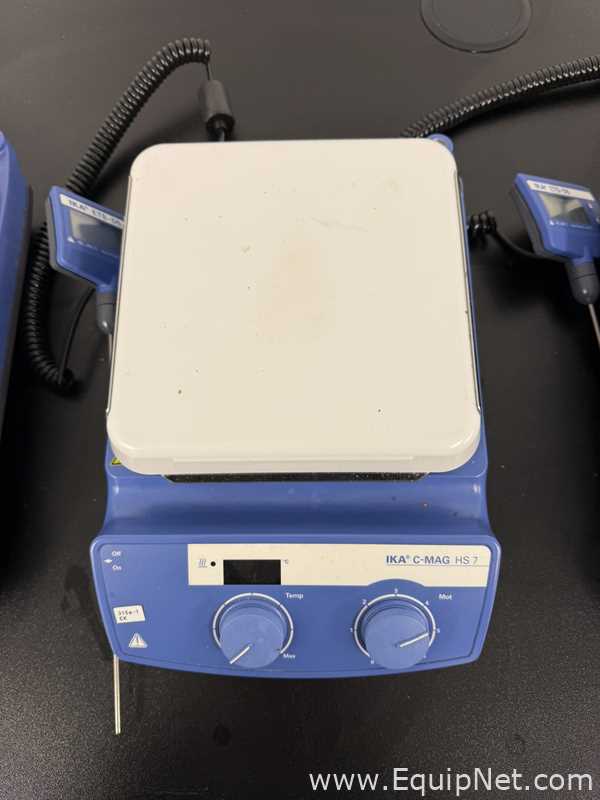 Lot of 4 IKA C-MAG HS 7 Hot Plate Stirrer with ETS-D5 Temperature Controller