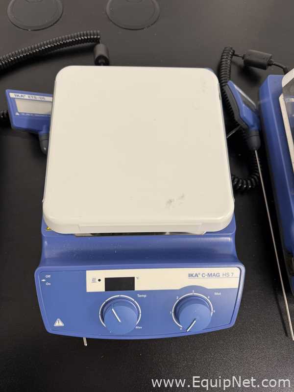 Lot of 4 IKA C-MAG HS 7 Hot Plate Stirrer with ETS-D5 Temperature Controller