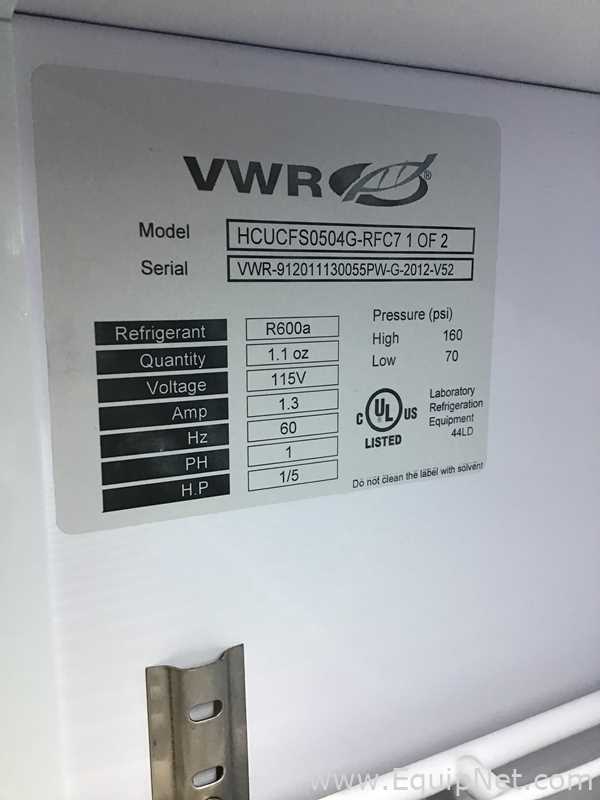 VWR HCUCFS0504G-RFC710F2 Refrigerator