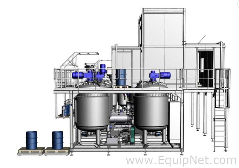 NETZSCH Industrial Premix Extension Skid 1-2 - Two 4,000 L Agitator Tanks, Maxshear Mixer and Pump