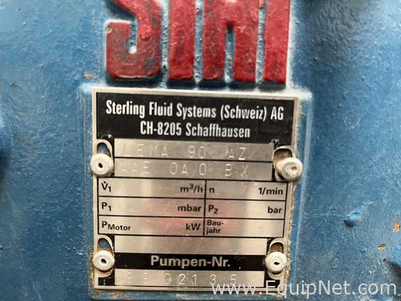 Lote de  Bomba de Vacío Sterling Fluid Systems Schweiz AG LEMA 90 AZ