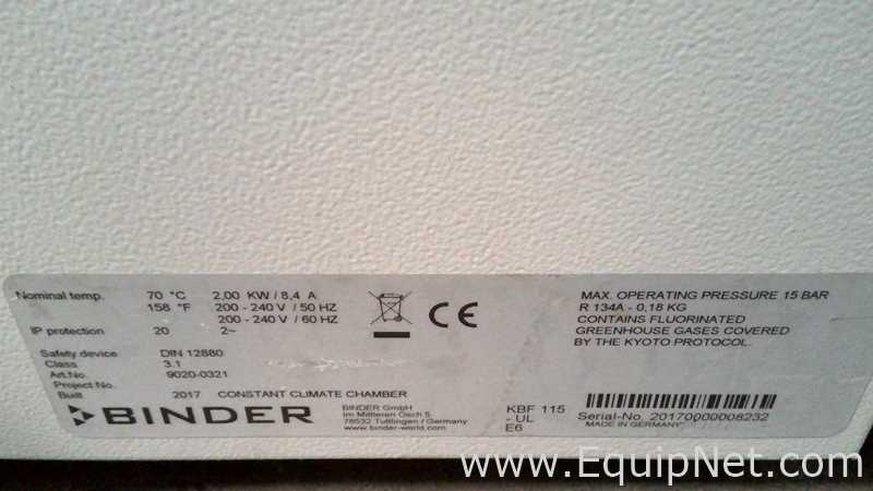 Câmara Ambiental e de Estabilidade Binder KBF 115