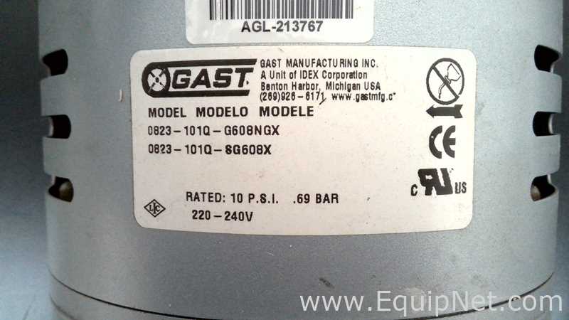 Gast 0823-101Q-G608NGX Rotary Vane Vacuum Pump