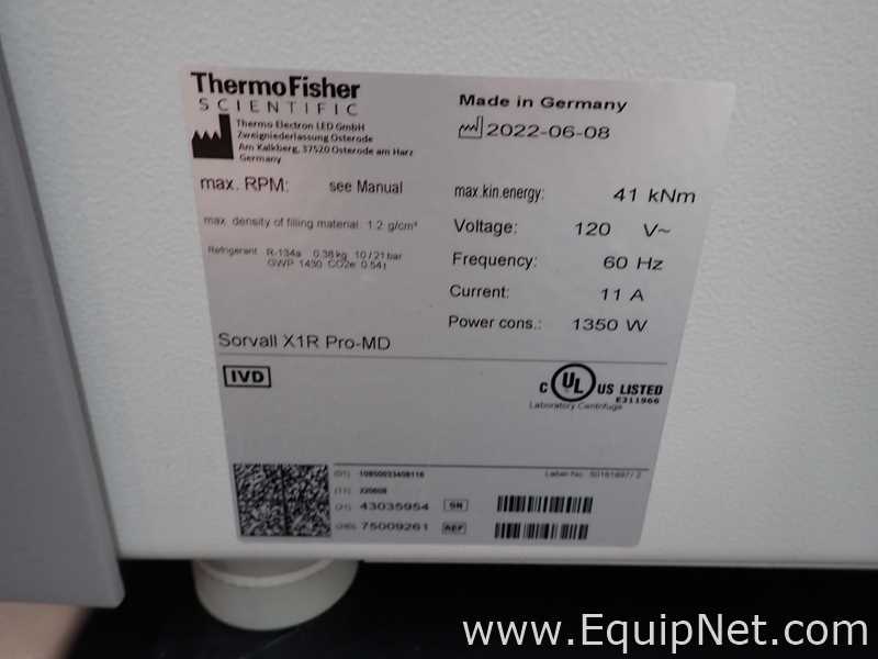Centrífuga para laboratorio Thermo Scientific Sorvall X1R Pro-MD