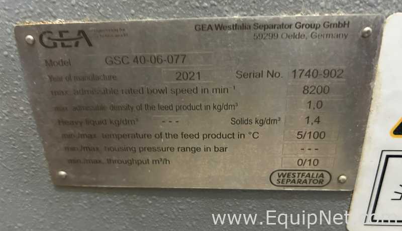 Separador GEA Westfalia Separator Group GmbH GSC 40-06-077