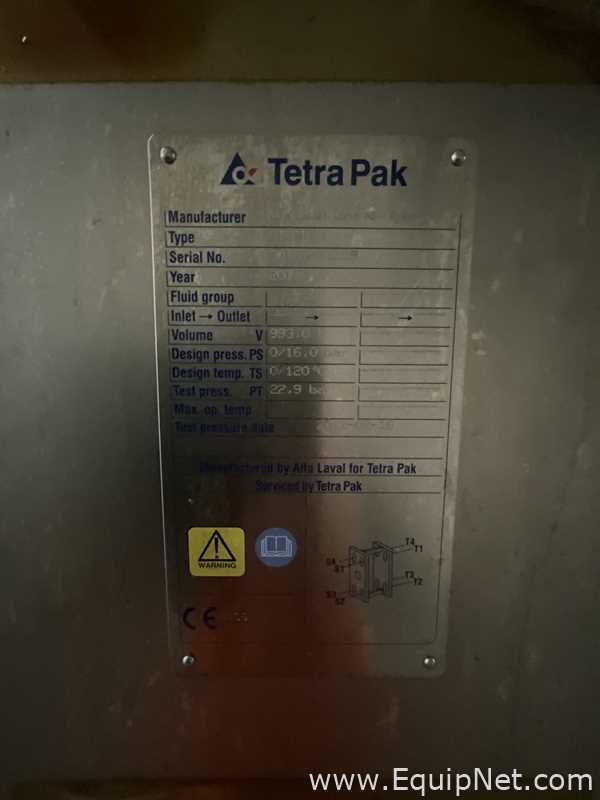 Alfa Laval Tetra Pak C10-KSM 993 Litre Stainless Steel Plate and Frame Heat Exchanger w Flow Meter