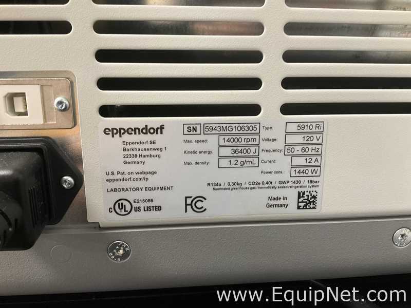 Centrífuga para laboratorio Eppendorf 5910Ri